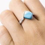 Larimar Cushion Cut Ring Ring Island by Koa Nani 