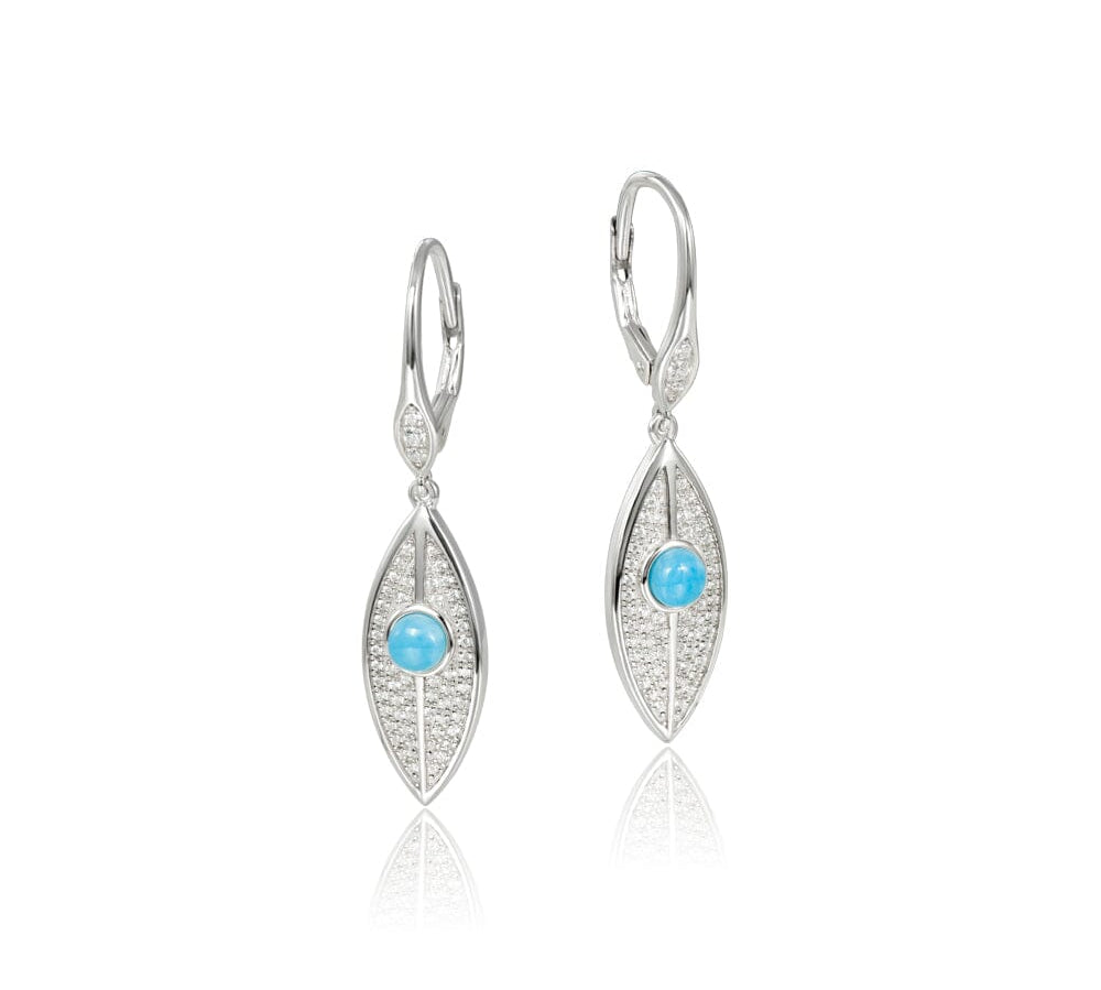 Larimar Dew Drop Leaf Earrings Earrings Island by Koa Nani 