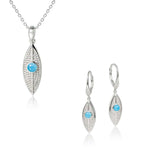 Larimar Dew Drop Leaf Pendant & Earrings Set Other Island by Koa Nani 