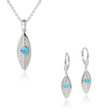 Larimar Dew Drop Leaf Pendant & Earrings Set Other Island by Koa Nani 