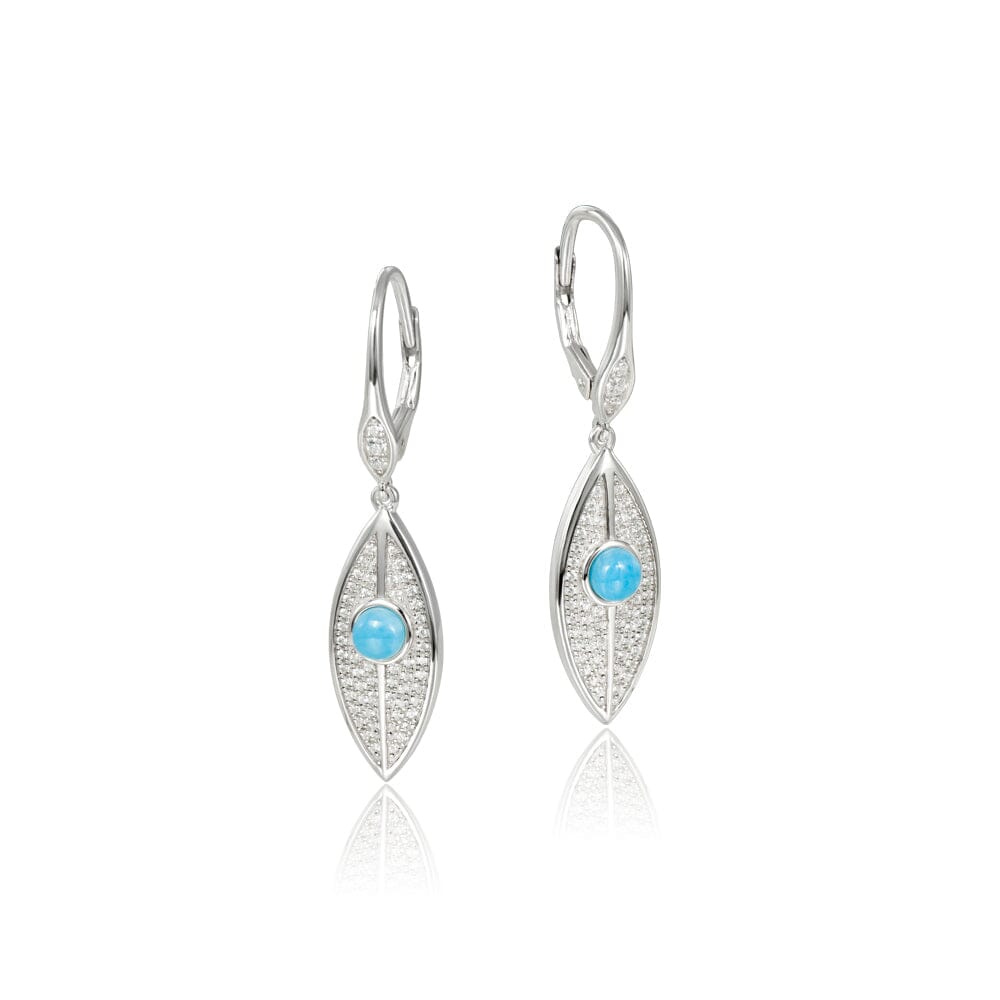 Larimar Dew Drop Leaf Pendant & Earrings Set Other Island by Koa Nani 