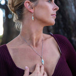 Larimar Dew Drop Leaf Pendant & Earrings Set Other Island by Koa Nani 