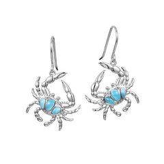Larimar Dungeness Crab Hook Earrings Earrings Island by Koa Nani 