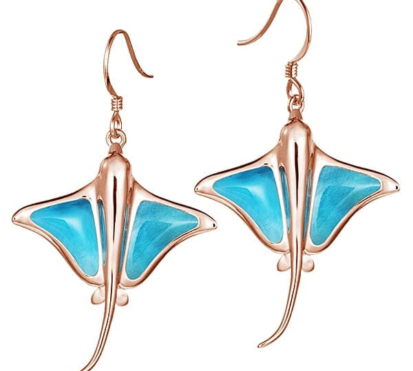 Larimar Eagle Ray Hook Earrings Earrings Island by Koa Nani 