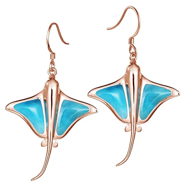 Larimar Eagle Ray Hook Earrings Earrings Island by Koa Nani 