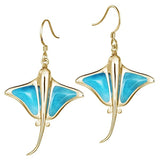 Larimar Eagle Ray Hook Earrings Earrings Island by Koa Nani 