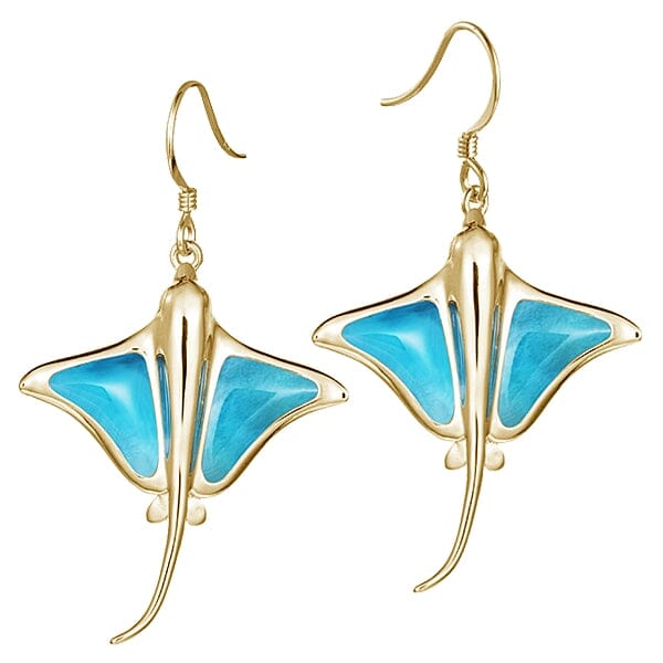 Larimar Eagle Ray Hook Earrings Earrings Island by Koa Nani 