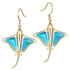 Larimar Eagle Ray Hook Earrings Earrings Island by Koa Nani 