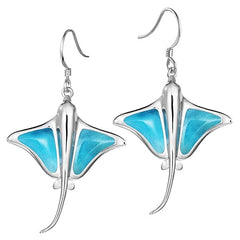 Larimar Eagle Ray Hook Earrings Earrings Island by Koa Nani 