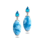 Larimar Eclipse Earrings with Topaz Earrings Island by Koa Nani 