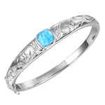 Larimar Engraved Scroll Bangle Bangle Island by Koa Nani 