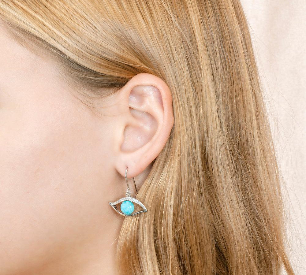Larimar Eye of the Sea Earrings Earrings Island by Koa Nani 