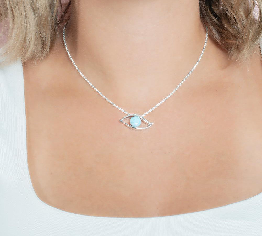 Larimar Eye of the Sea Pendant Pendant Island by Koa Nani 