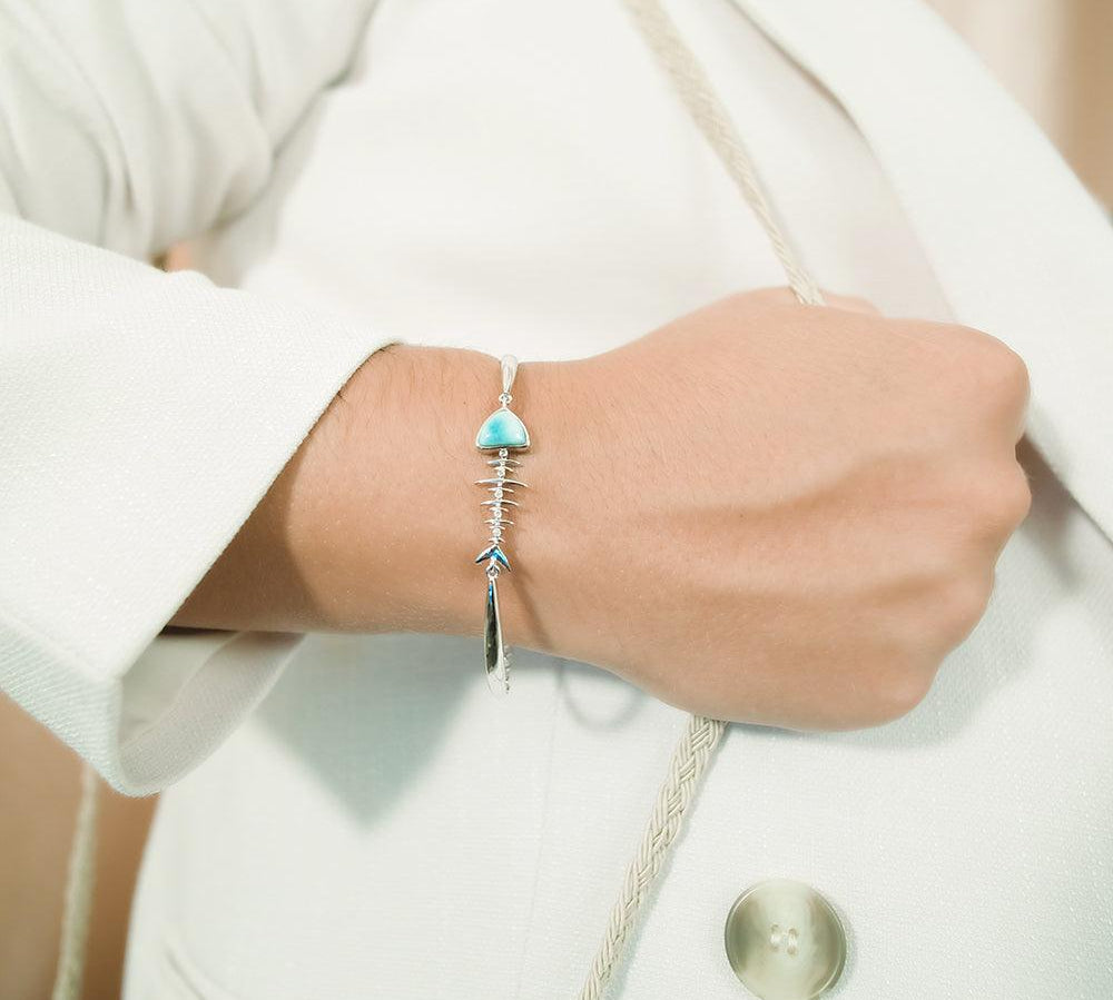 Larimar Fish Bone Bracelet Bracelet Island by Koa Nani 