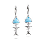 Larimar Fish Bone Earrings Earrings Island by Koa Nani 