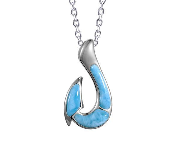 Larimar Fish Hook Pendant Pendant Island by Koa Nani Small 