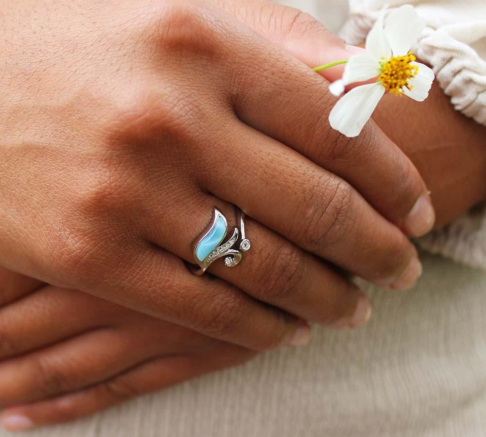 Larimar Fleur Ring Ring Island by Koa Nani 