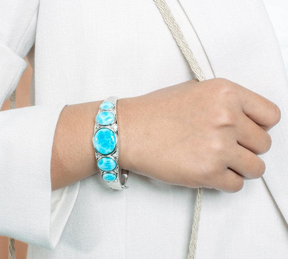 Larimar Floating Stones Bangle Bangle Island by Koa Nani 