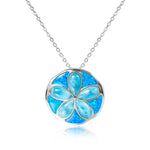 Larimar Flowering Sand Dollar Pendant with Opalite Pendant Island by Koa Nani 