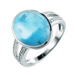 Larimar Full Moon Ring Ring Island by Koa Nani 5 White Gold
