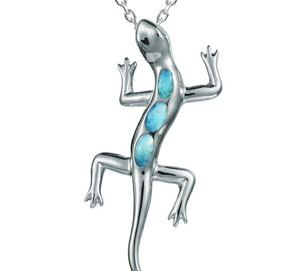 Larimar Gold Dust Day Gecko Pendant Pendant Island by Koa Nani 