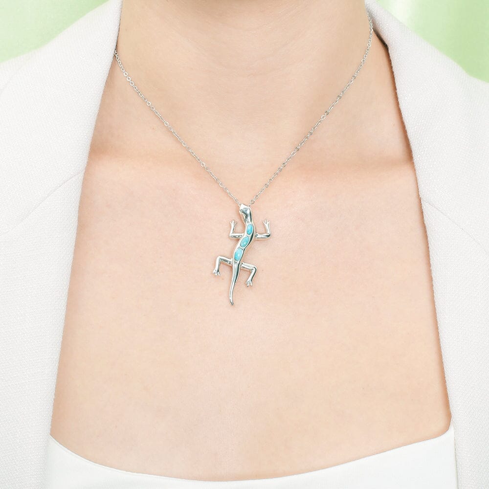 Larimar Gold Dust Day Gecko Pendant Pendant Island by Koa Nani 
