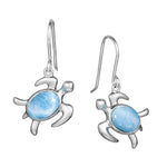 Larimar Hanalei Honu Earrings Earrings Island by Koa Nani 