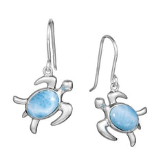 Larimar Hanalei Honu Earrings Earrings Island by Koa Nani 