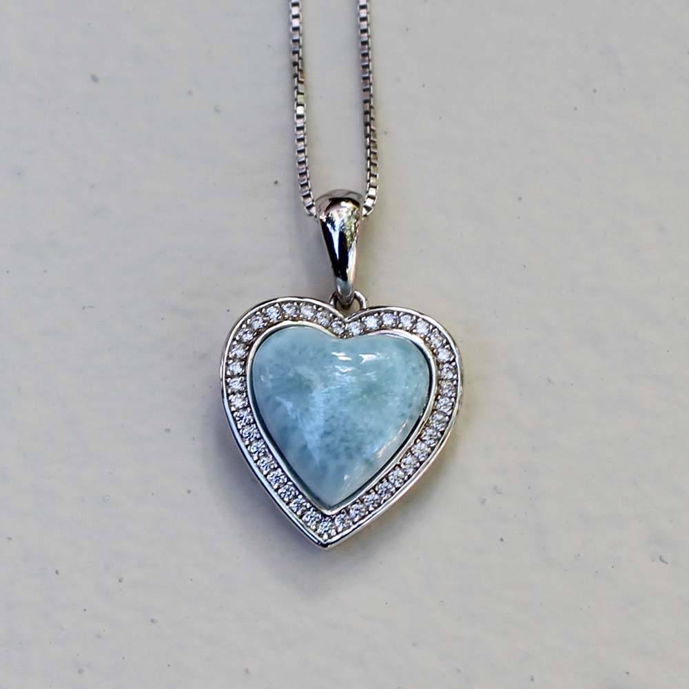 Larimar Hau Heart Pendant Pendant Island by Koa Nani 