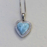 Larimar Hau Heart Pendant Pendant Island by Koa Nani 