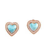 Larimar Hau'oli Heart Earrings Earrings Island by Koa Nani 