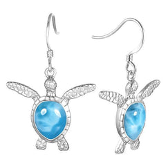 Larimar Hawaii Kai Honu Hook Earrings Earrings Island by Koa Nani 