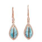 Larimar Hawaiian Ti Leaf Earrings Earrings Island by Koa Nani 