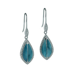 Larimar Hawaiian Ti Leaf Earrings Earrings Island by Koa Nani 