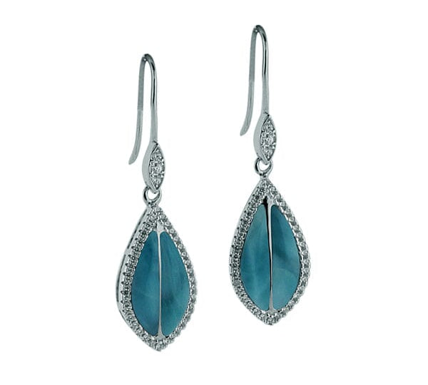 Larimar Hawaiian Ti Leaf Earrings Earrings Island by Koa Nani 