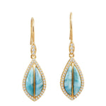 Larimar Hawaiian Ti Leaf Earrings Earrings Island by Koa Nani 
