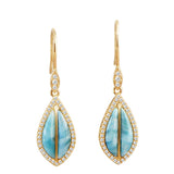Larimar Hawaiian Ti Leaf Earrings Earrings Island by Koa Nani 