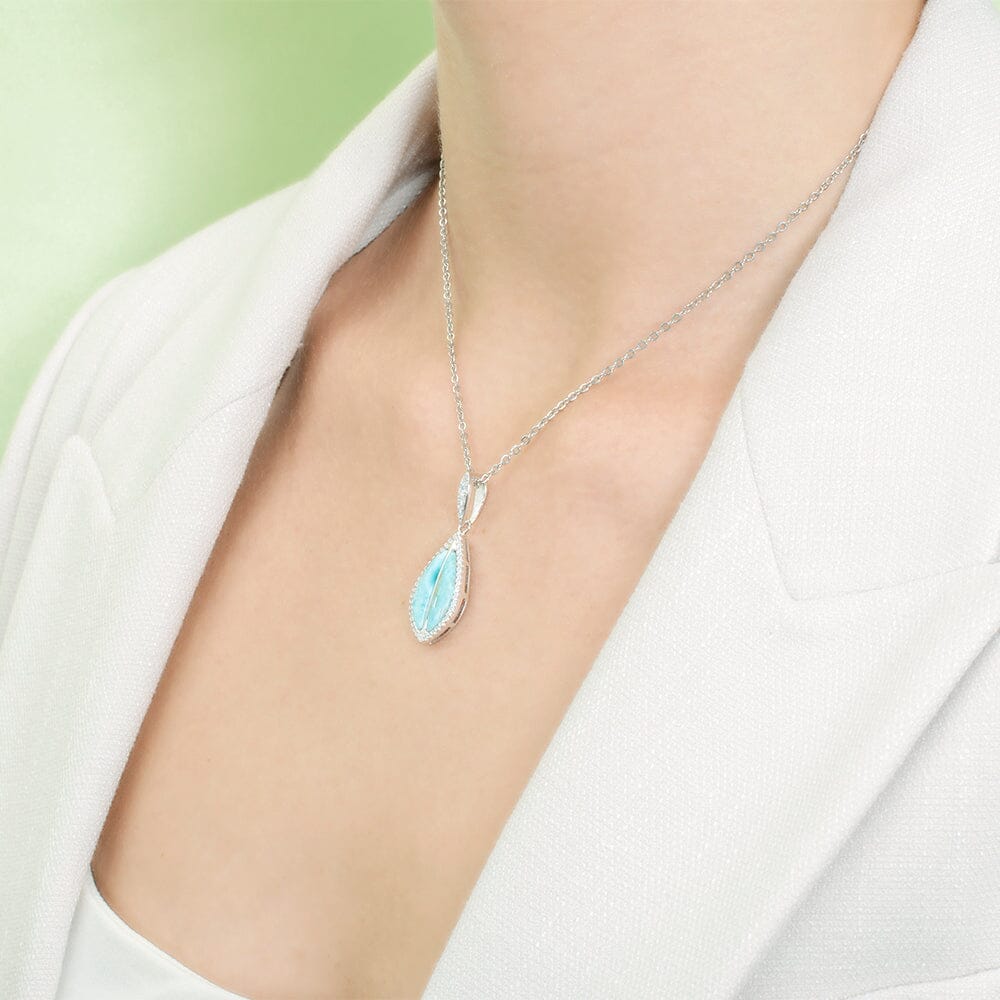 Larimar Hawaiian Ti Leaf Pendant Pendant Island by Koa Nani 