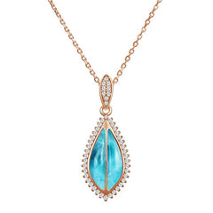 Larimar Hawaiian Ti Leaf Pendant Pendant Island by Koa Nani 