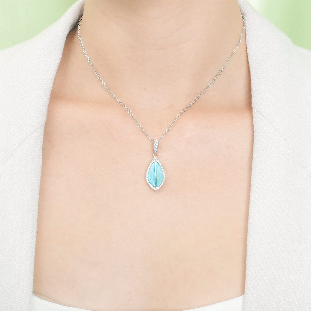 Larimar Hawaiian Ti Leaf Pendant Pendant Island by Koa Nani 