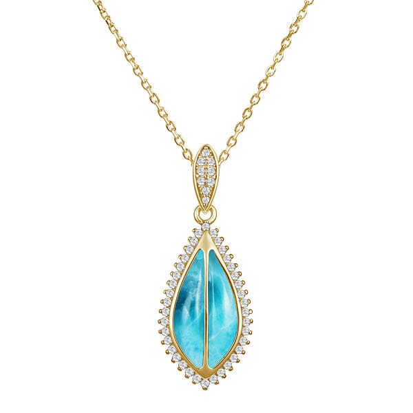 Larimar Hawaiian Ti Leaf Pendant Pendant Island by Koa Nani 