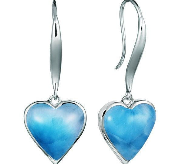 Larimar Heart Hook Earrings Earrings Island by Koa Nani 