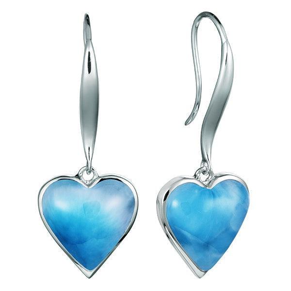 Larimar Heart Hook Earrings Earrings Island by Koa Nani 