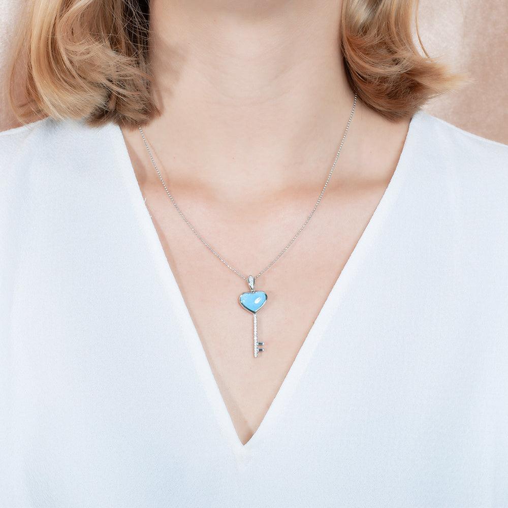 Larimar Heart Key Pendant Pendant Island by Koa Nani 