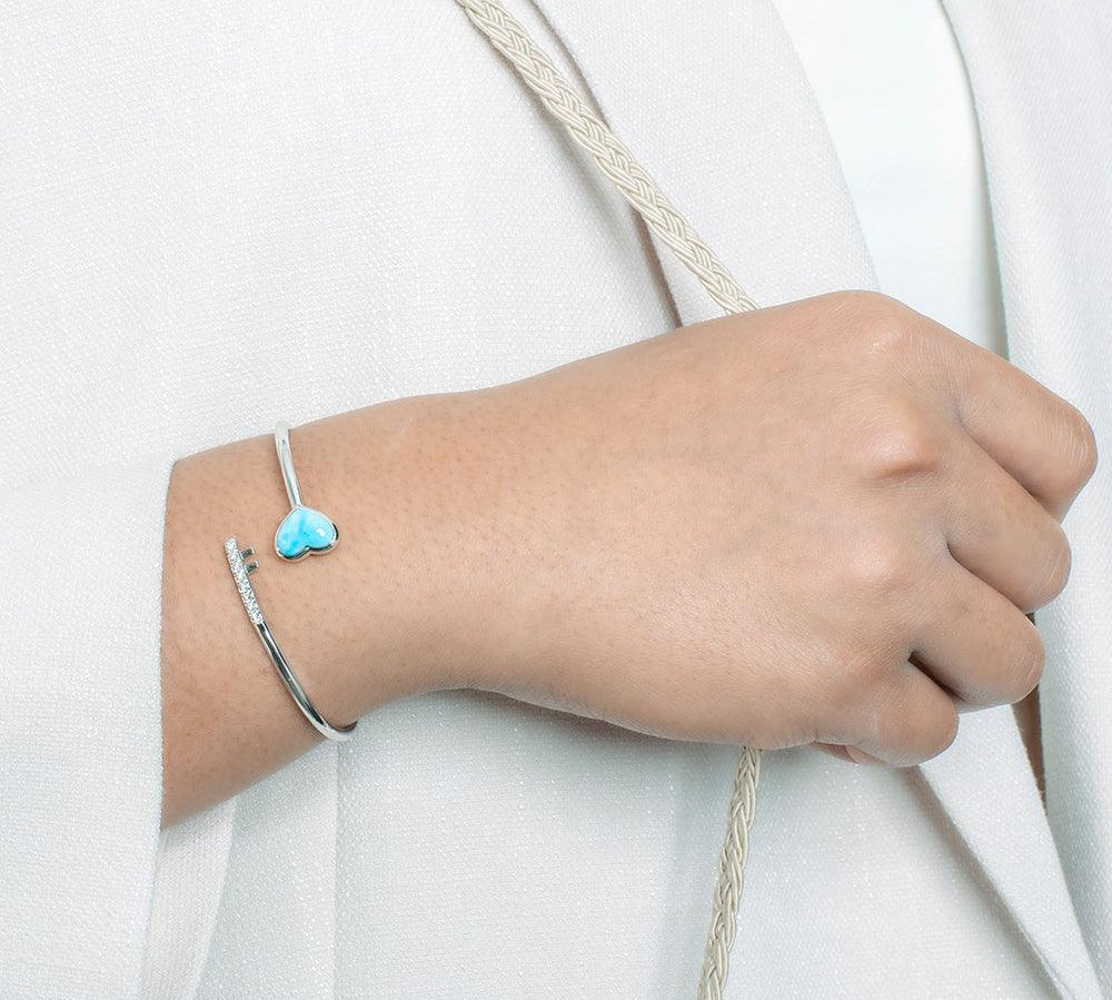 Larimar Heart Key Sleek Bangle Bangle Island by Koa Nani 