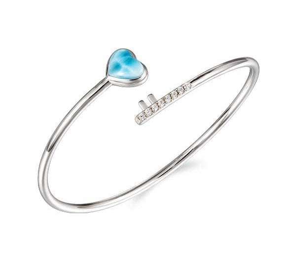 Larimar Heart Key Sleek Bangle Bangle Island by Koa Nani 