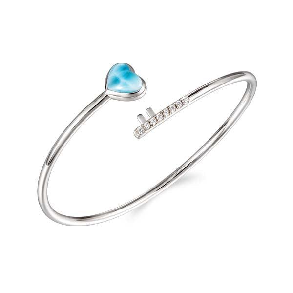 Larimar Heart Key Sleek Bangle Bangle Island by Koa Nani 