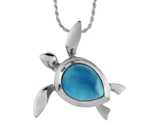 Larimar Hilo Honu Pendant Pendant Island by Koa Nani Large 