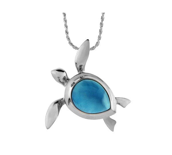 Larimar Hilo Honu Pendant Pendant Island by Koa Nani Small 