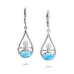 Larimar Hina Sunrise Earrings Earrings Island by Koa Nani Akoya Pearl 